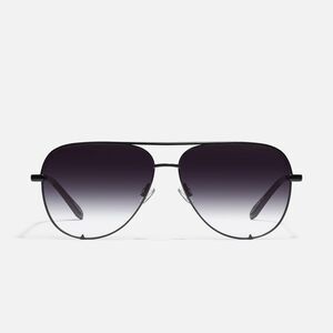 Quay NEW High Key XL Aviator Black Fade Lens Sunglasses